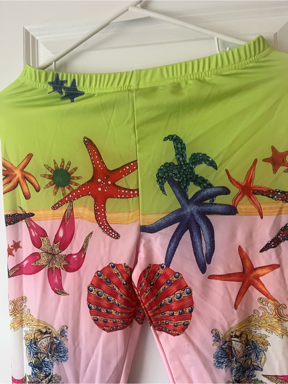 NWOT Women’s Designer Inspired Marine and Starfish Print Leggings Asian Size XL - Picture 5 of 9